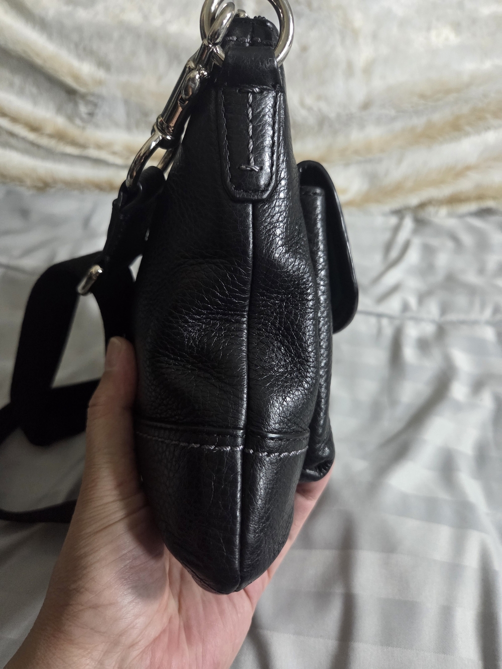 Coach Park Swingpack Black Leather Crossbody Bag - Picture 6 of 13